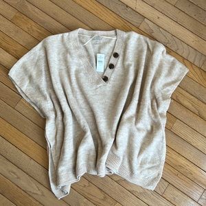 NWT - Loft Sweater Poncho. Size XS/S. Very flexible sizing. Creamy tan color